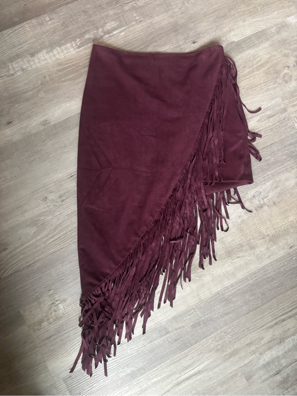 Express Fringe Leather Skirt